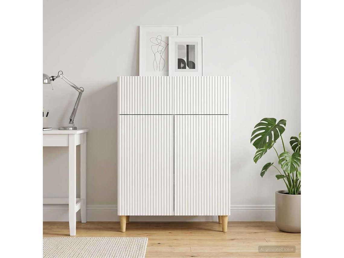 Vidaxl Buffet Branco Brilhante 66 X 34,5 X 90 Cm Derivados De Madeira