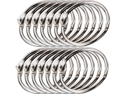Conjunto Aboofan de 50 argolas metálicas com dobradura, 25 mm, em aço inoxidável, ideais para álbuns, pastas e folhas soltas.