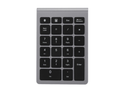 Teclado Numérico Bluetooth Sem Fio 22 Teclas, Cinza Chumbo