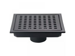 Ralo de Chuveiro quadrado preto fosco 15x15cm AQUAFORGE