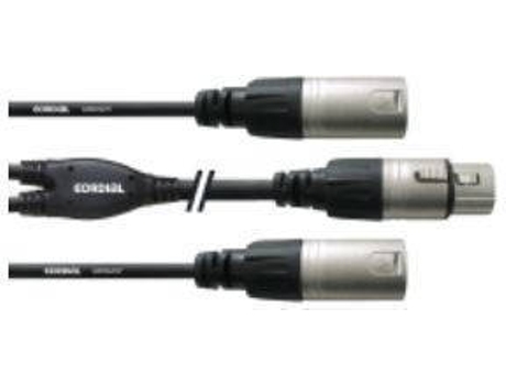 Adaptador CORDIAL CFY 0.3 FMM (XLR - XLR - 30 cm - Preto)