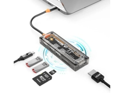 Hub Usb C Hub Usb C 6 Em 1 Usb 3.0 2.0 Hdmi 4k Sd/tf 100w Pd Estação De Acoplamento Para Laptop Cinza Bestvite