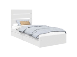 Cama com Armazenamento Branco 90x200 cm Madeira Processada MAISON EXCLUSIVE