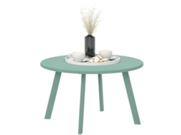 Mesa de Centro Pequena com Deslizantes e Estrutura Metálica 70x42cm Verde S/MARCA