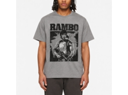 Rockinstone Rambo Movie Black And White Heather Graphite Adult T-shirt Size:l
