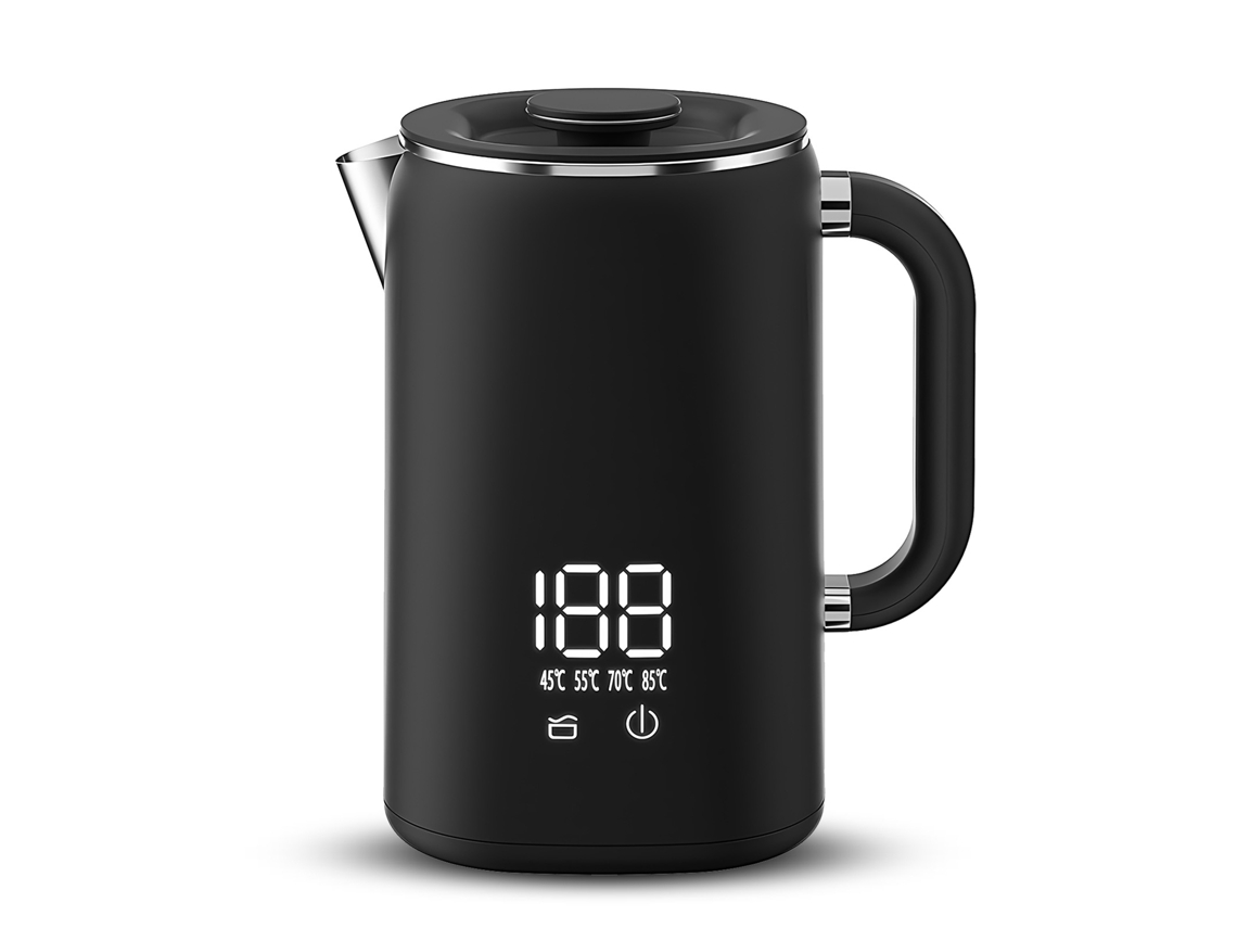 Chaleira Elétrica 1,7l 1500w Aço Inoxidável 304 com Display Digital e Isolamento Térmico S/MARCA
