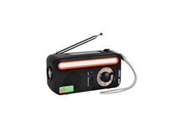 Rádio Multifuncional de Emergência com Manivela, Carregamento Solar e Usb, Fácil de Atualizar, Preto AQUAFORGE
