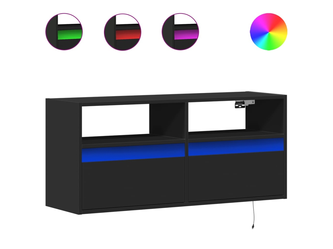 Tv Wall Cabinet, Tv Wall Cabinets Vidaxl Preto Madeira Processada (n/a)