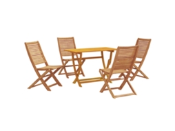 Conjunto 5 Conjunto De Jardim Vidaxl Castanho Madeira De Acácia Maciça (110 X 55 X 75,5 Cm)