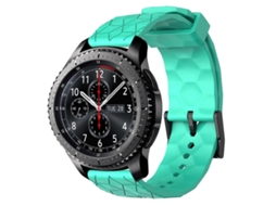 Pulseira De Silicone De Cor Sólida Com Estampa De Futebol Para Samsung Gear S3 Frontier 22mm