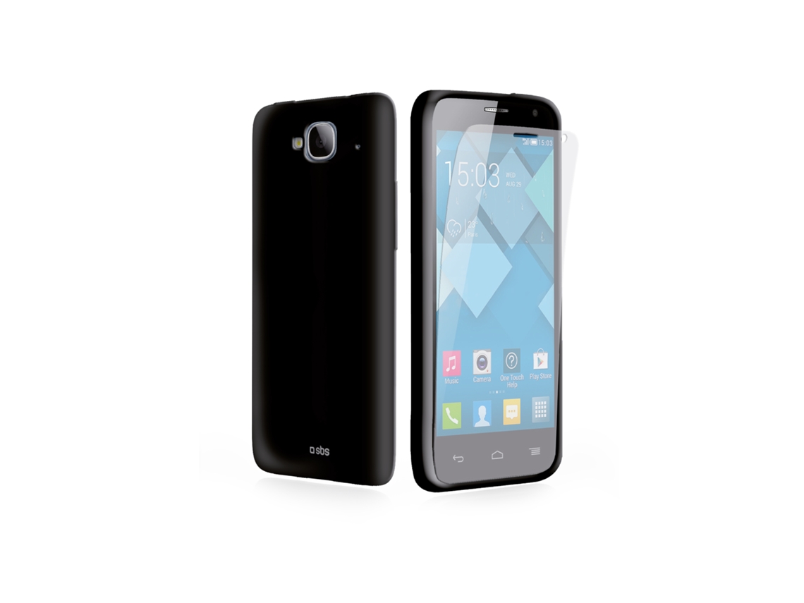 Capa Alcatel Idol Mini SBS Preto + Película de Proteção