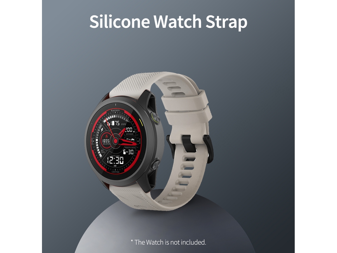 Cinta De Relógio De Silicone Unissex De 22mm Com Parafusador Fivela Preta Compatível Com O Relógio Garmin Forerunner 745, Preto