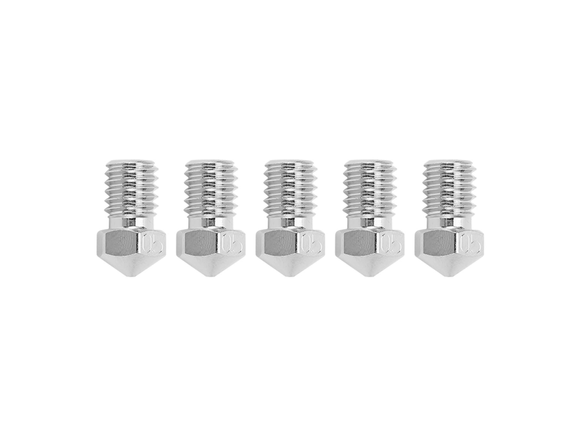 5 Bicos de Impressora 3d Rosca M6 Filamento 1.75mm Revestido de Cobre para Extrusor Cabeça de Impressão 0.5mm