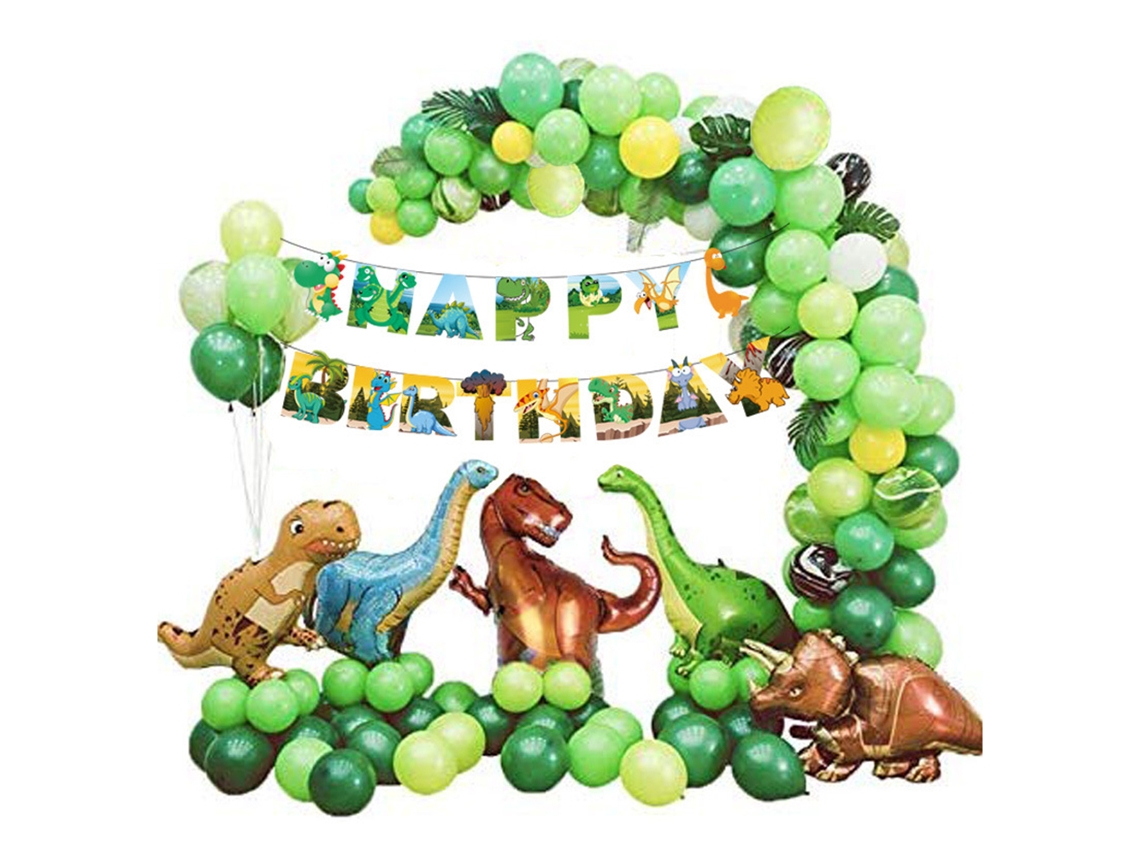 Kit Guirlanda De Balões Para Festa De Dinossauro, Látex Grosso E Resistente, Balões Verde Ouro, Decoração Favorita Dos Meninos Com Tema Safári Jurá