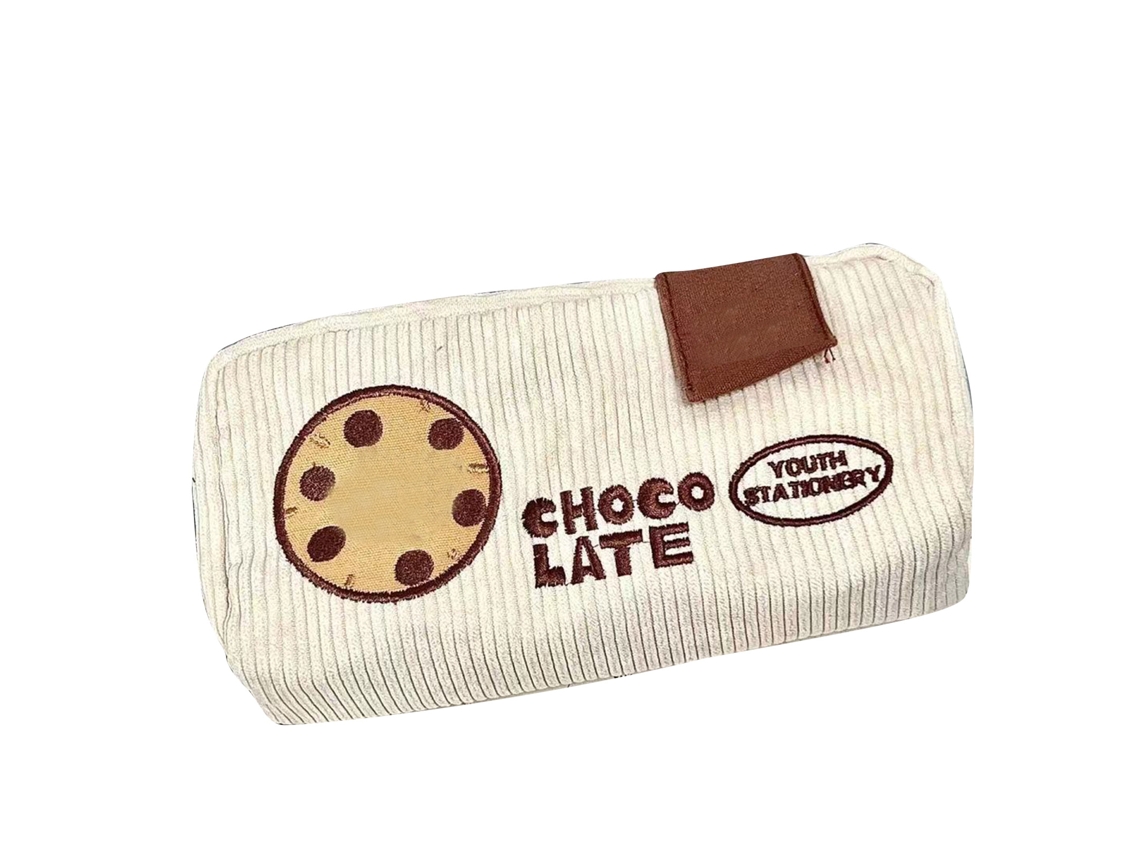 Estuche Grande Para Canetas, Estilo De Caricatura Bordado, Lona Resistente, Suave, Com Zíper, Para Escola, Escritório, Viagens.