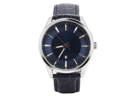 Relógio masculino de quartzo com pulseira de couro PU, moderno, à prova d'água, mostrador casual com escala.