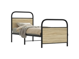 Vidaxl Estrutura Cama S/ Colchão Derivados De Madeira Carvalho Sonoma