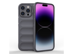 Capa Halinuia Para Iphone 15 Pro Max Magic Shield Tpu Cinzento Escuro (proteção Integral, Interior Em Flanela)