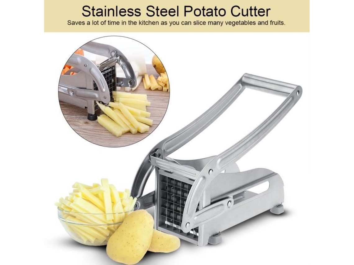 Cortador de Batata Frita Vegetal Aço Inoxidável Cortador de Batata Eficiente Ajudante de Cozinha-DICA
