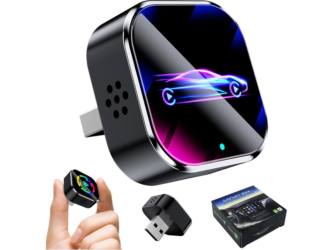 Adaptador Carplay Sem Fio 2 em 1 Plug and Play para iPhone e Android D CZHHMART