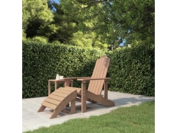 Vidaxl Cadeira De Jardim Adirondack Com Apoio De Pés Pead Castanho
