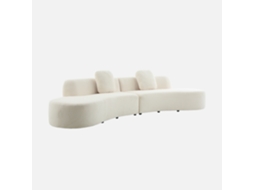 Sofá Virgule Boucle De 5 Lugares, Branco Sweeek