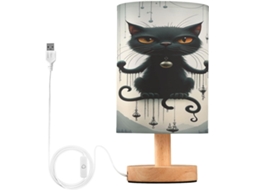 Abajur De Cabeceira Fofo Em Formato Gato Para Quarto, Luminária De Cabeceira Led, Luminária De Leitura Com Portas Usb E