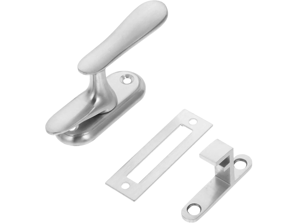 Fechadura De Janela Deslizante Aço Inoxidável, 5 Peças, Trava De Segurança Resistente, Cor Prata, Para Portão