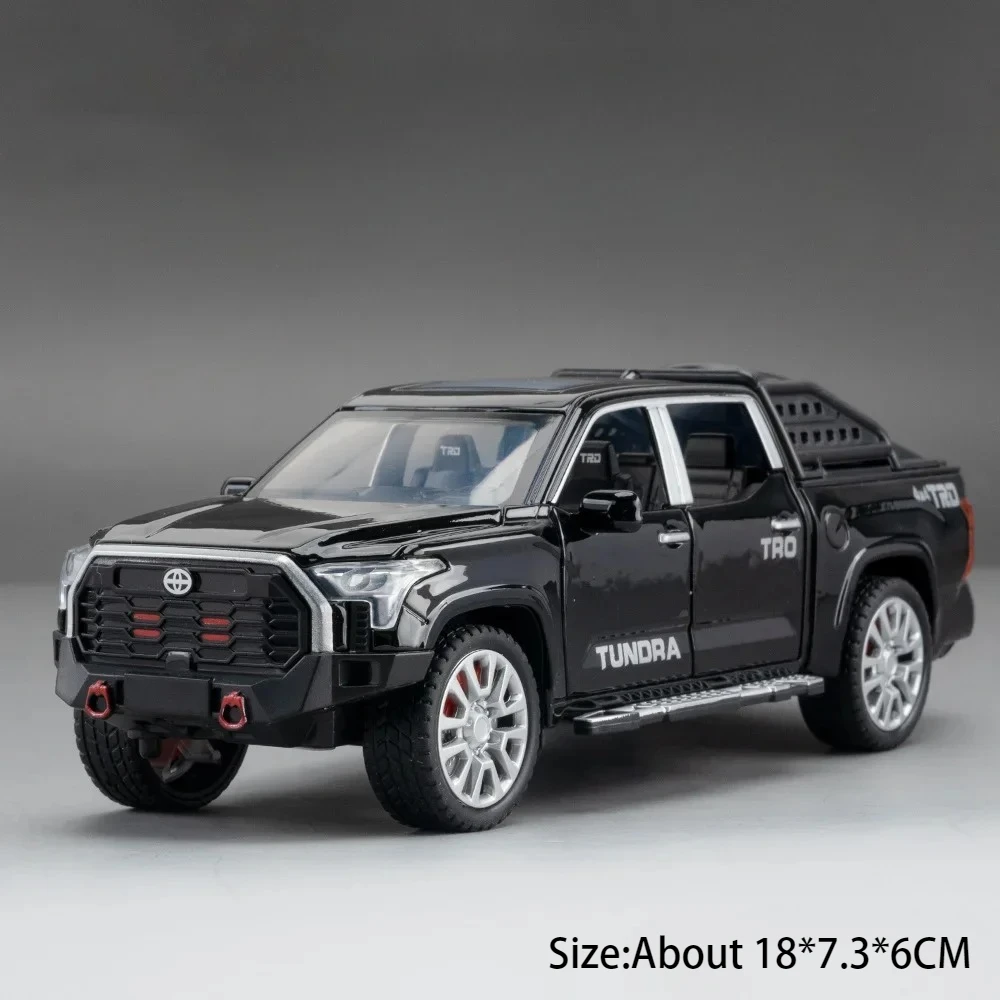 (tundra Black) Escala 1:32 - Miniatura De Caminhonete Em Miniatura, Com Simulação De Som E Luz