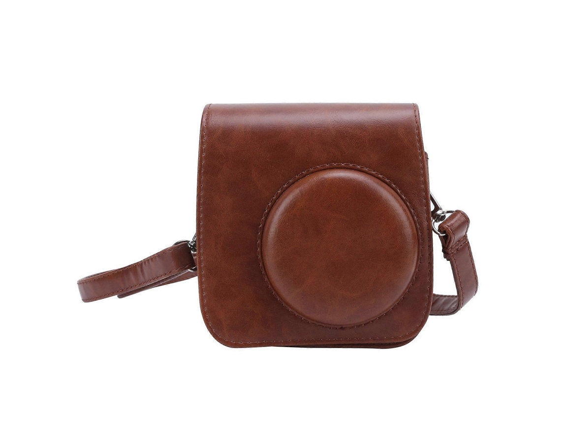 Capa Protetora em Couro Pu para Mini Câmera com Alça de Ombro Ajustável, Compatível com a Câmera Instax Mini 7+ TAISHENGDA (marrom)