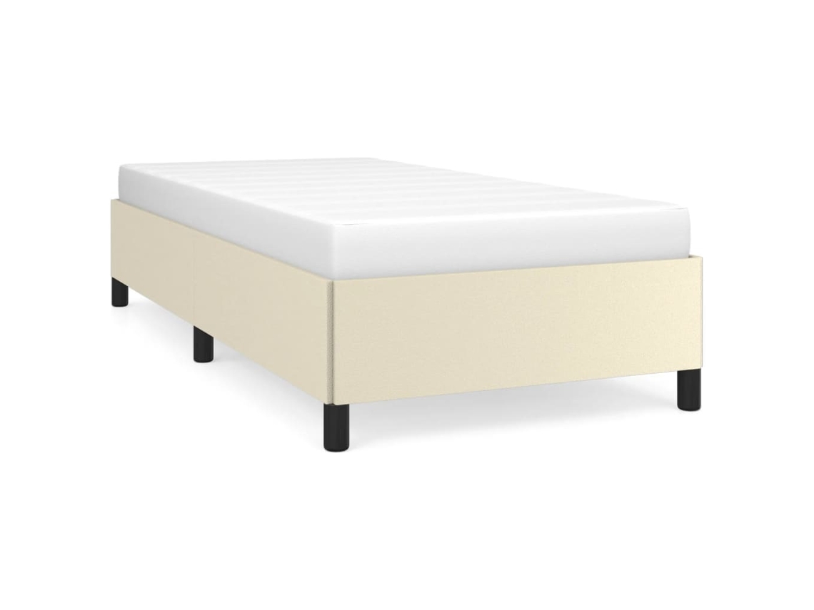 Bed Frame, Bed Frames Vidaxl Creme Couro Artificial (90 X 190 Cm)