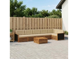 Vidaxl Conjunto De Sofás Para Exterior 7 Unid. Natural E Bege