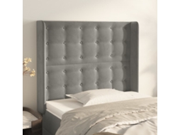 Vidaxl Cabeceira Cama C/ Abas Veludo 103x16x118/128 Cm Cinzento-claro