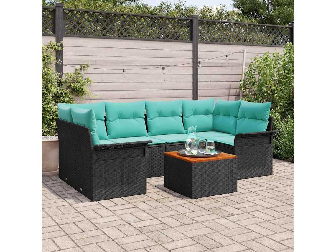 Vidaxl Conjunto De Sofá De Jardim 7 Unid. 6-número De Lugares