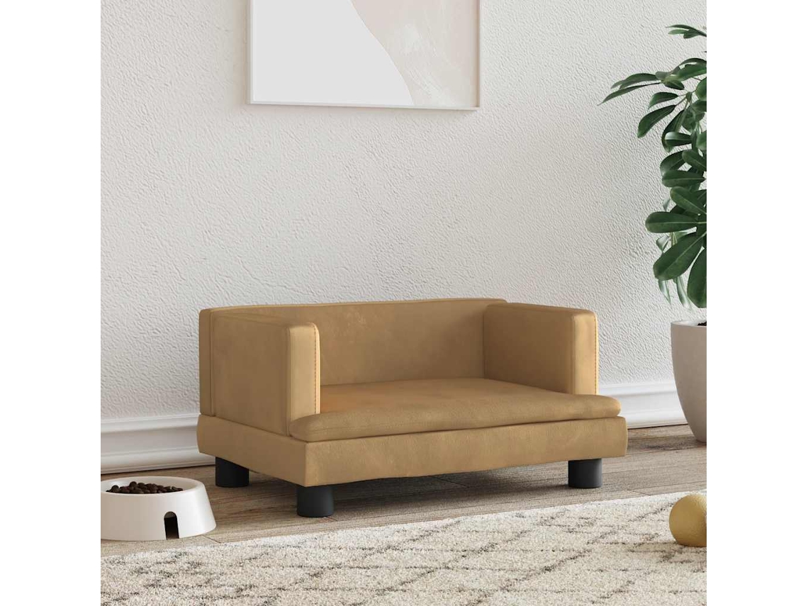 Vidaxl Cama 60x40x30 Cm Veludo Castanho