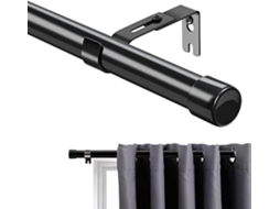 Varão De Cortina Extensível De 45-115 Cm Com Tampa De Botões E Suportes, Conjunto De Ferragens Para Varão De Cortina, Janela Decorativa Ajustável De A