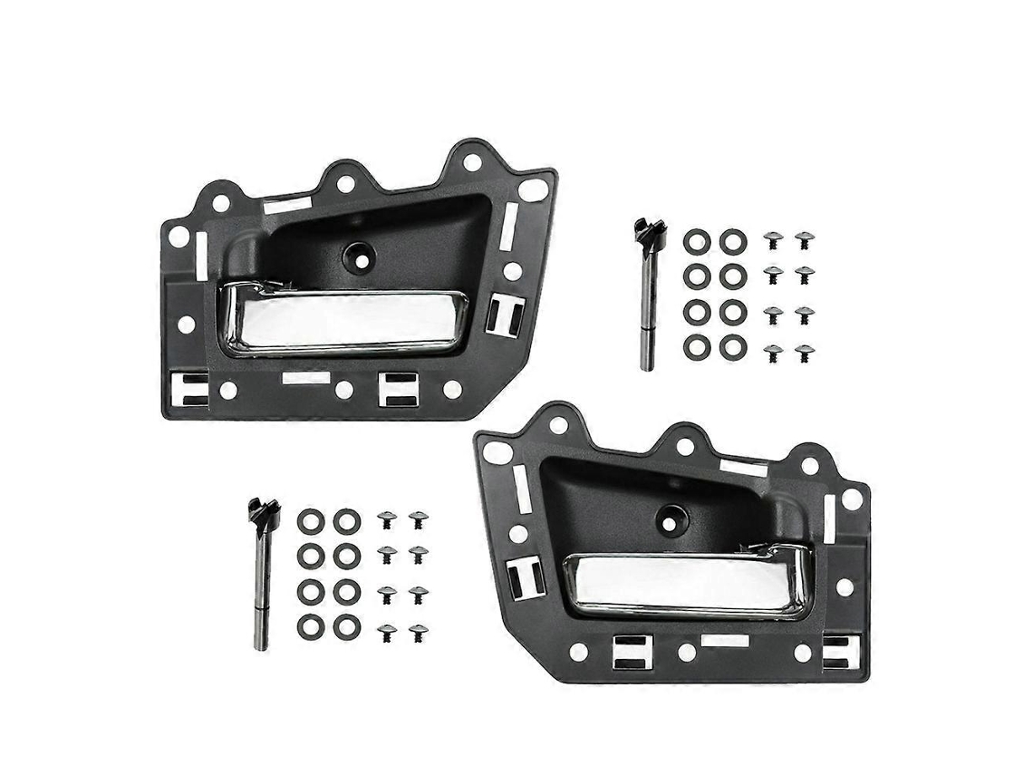 Conjunto De 2 Maçanetas Internas Dianteiras Esquerda E Direita Para Jeep Grand Cherokee 2005-2011, Nas Cores Cinza E Cromado._yua