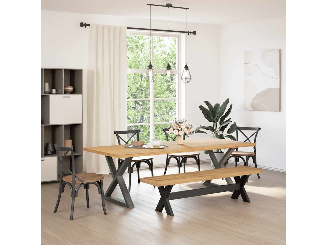 Vidaxl Banco De Jantar Noain Pernas Forma X 180x40x45 Cm Pinho Maciço