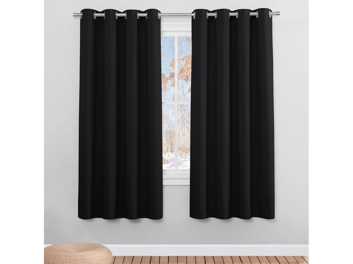 Cortinas do Quarto, Preto, 2pcs, H175xw140 Cm ZYBLSSBB