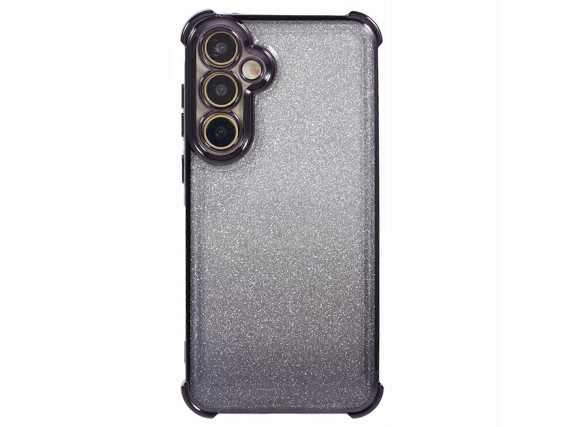 Capa De Tpu Com Estampa De Coração E Glitter Para Samsung Galaxy S24