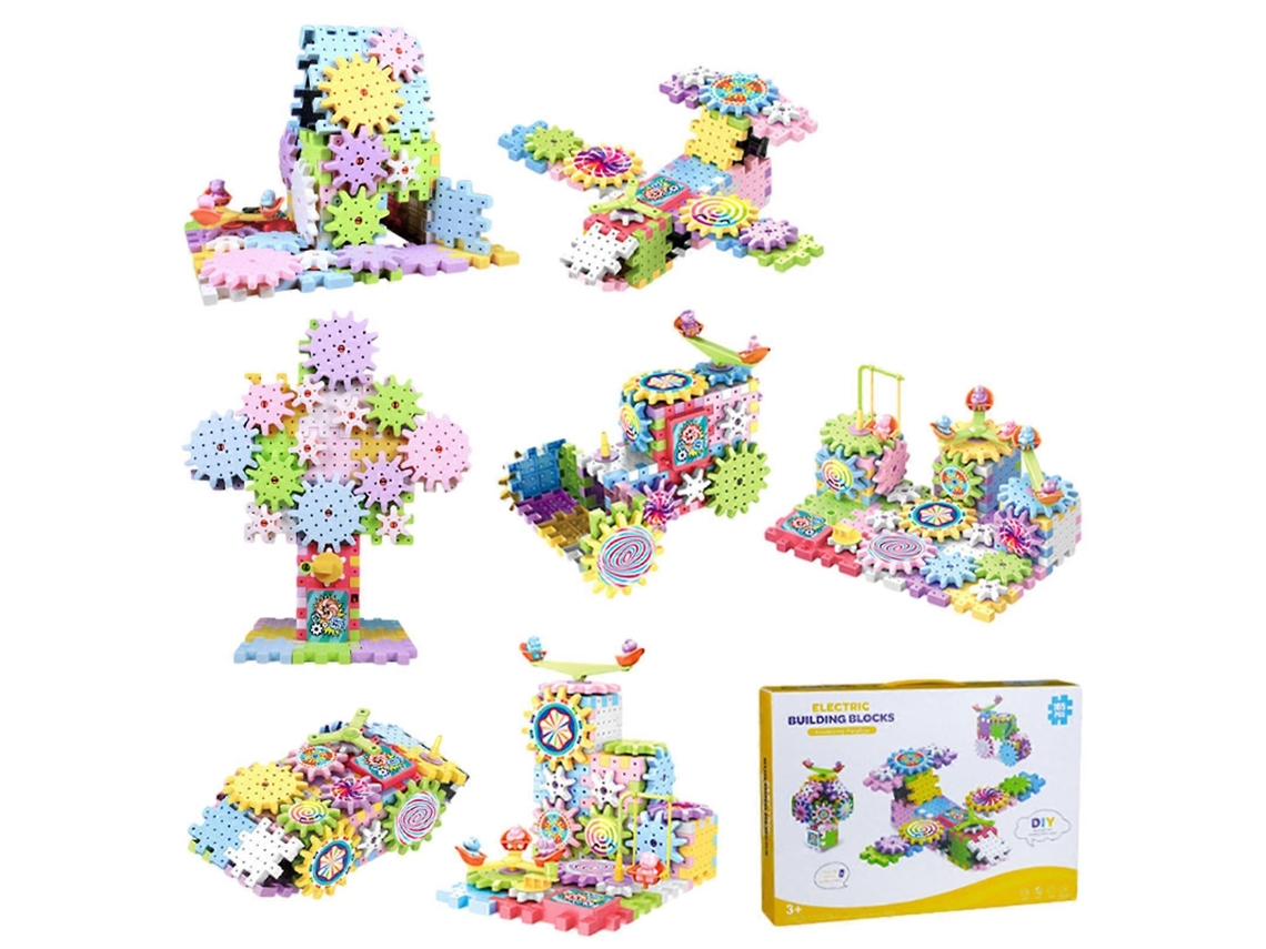 Kit de construção de engrenagens elétricas para crianças, brinquedo de quebra-cabeça educacional durável para meninos, meninas e crianças-SLOWMOOSE