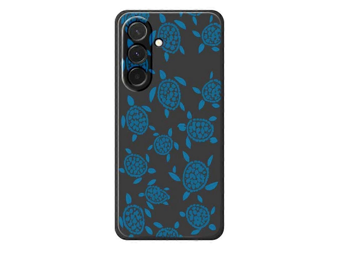 Capa Traseira De Tpu Com Borda Reta E Estampa De Tartaruga Azul Para Samsung Galaxy A36 5g, Preta