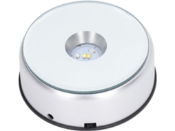 Base Giratória De Led Para Exibição, Suporte De Vidro Com Rotação 360°, Suporte Para Exibição De Xícaras, Plataforma