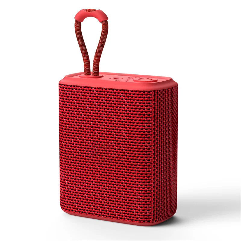 (vermelho) Caixa De Som Bluetooth, Capa Em Tecido Telado, Suporta Reprodução De Cartão Tf, À Prova D'água Ipx6.