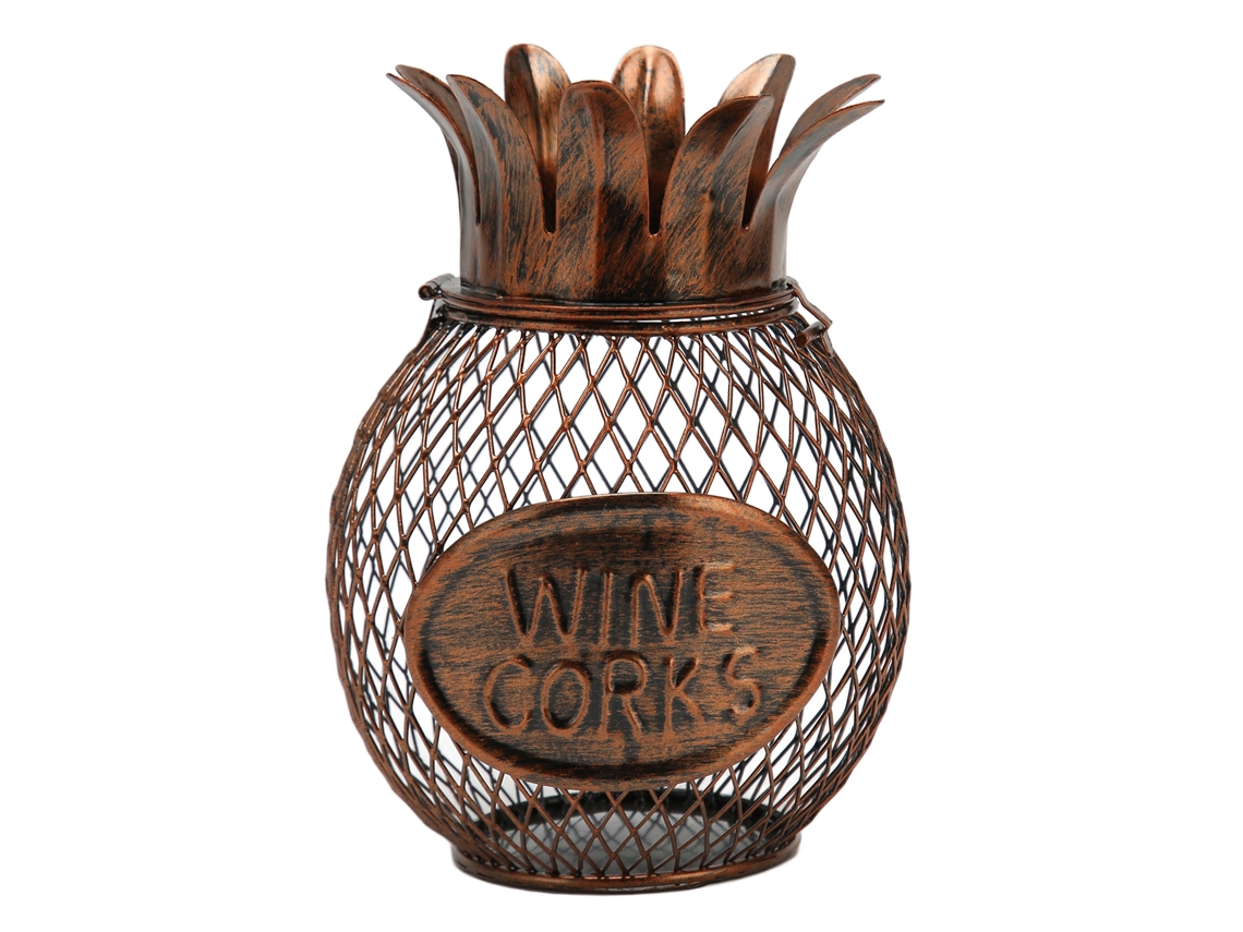 Porta Tapones De Vino Decorativo De Metal Hueco Para Sala De Estar Oficina