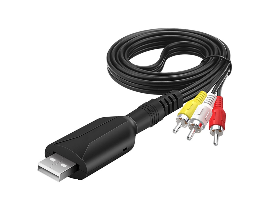 Cabo Rca Usb 2.0 para 3rca de Áudio e Vídeo, Adaptador Conexão Macho Macho. AQUAFORGE