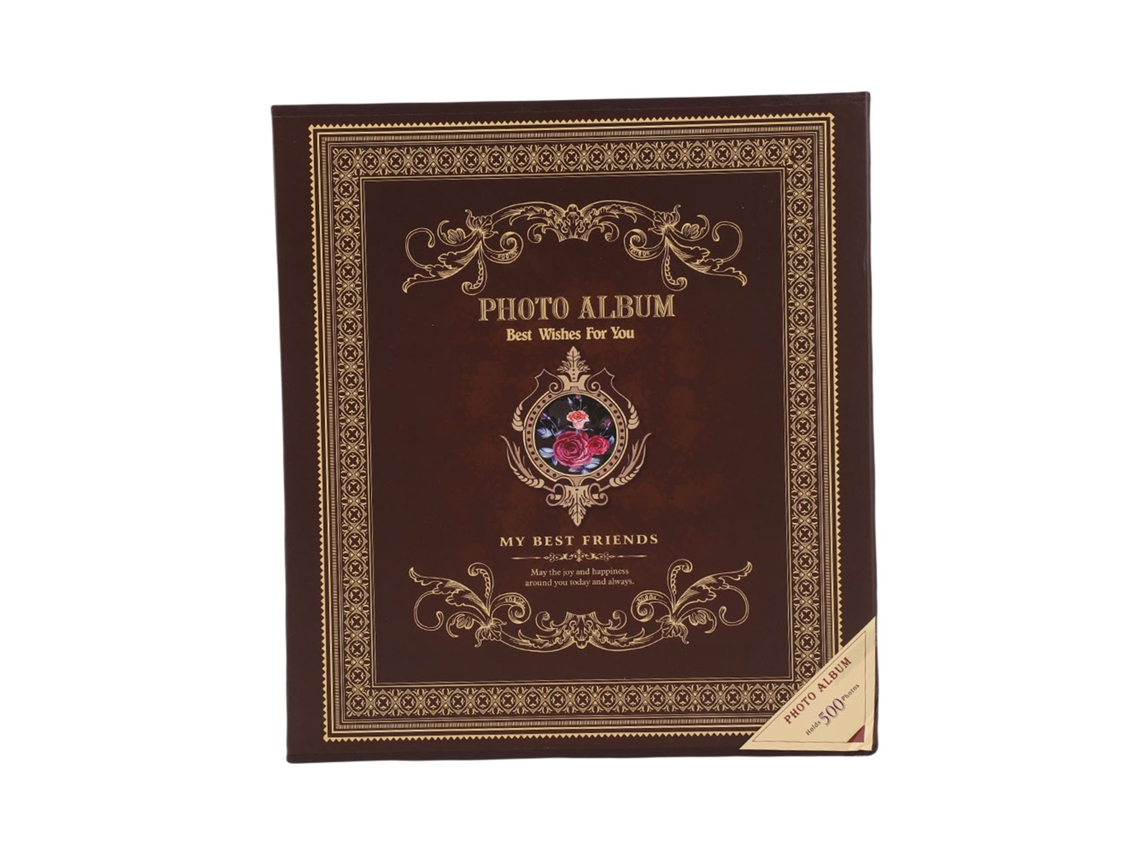 6" Photo Album 500 pockets Insert Type Cardboard Cover Photo Album LAXISCREED (deep Red)