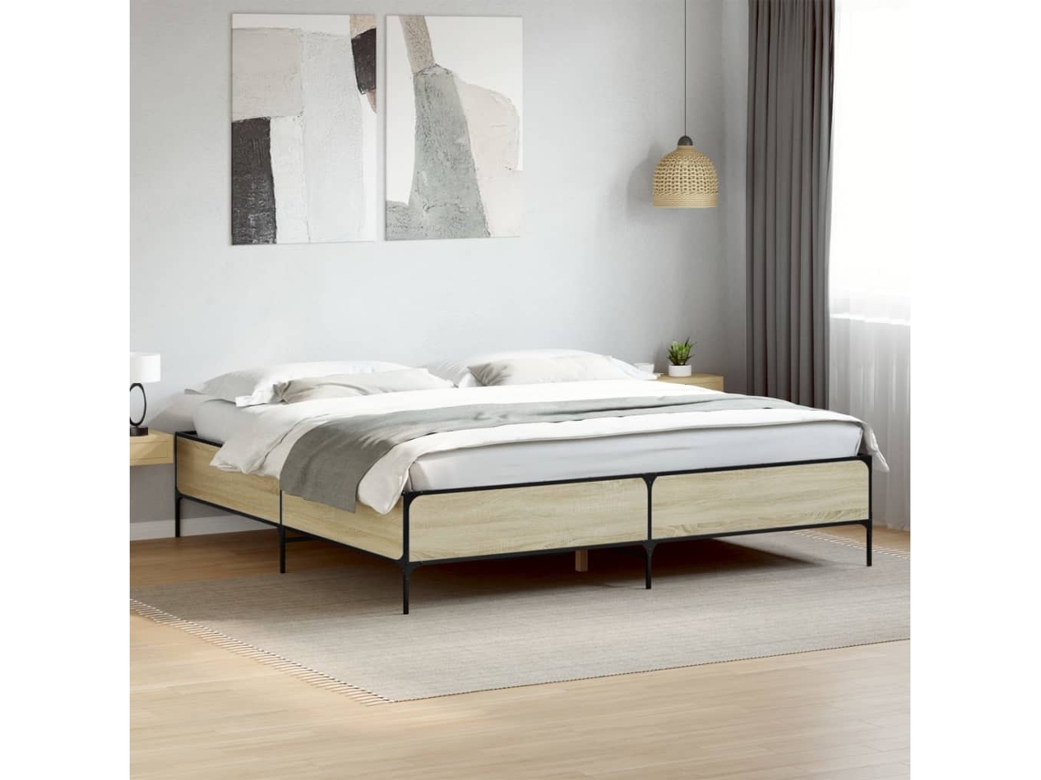 Vidaxl Estrutura de Cama 180x200 Cm Derivados Madeira/metal