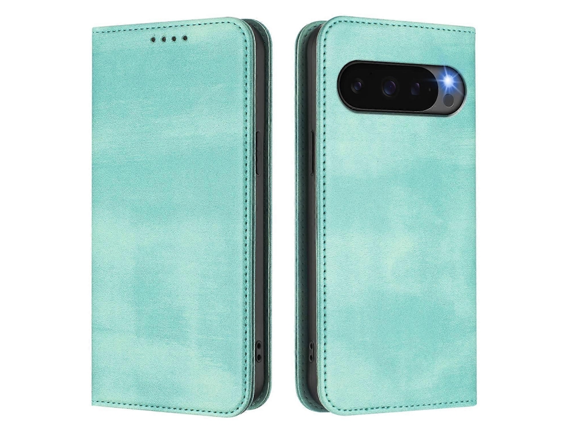 Capa Tipo Carteira Para Google Pixel 9 Com Textura Retrô E Bloqueio Rfid Em Couro