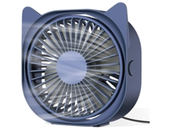 Ventilador Mesa Usb Mini 3 Velocidades 360° Giratório Casa/escritório Azul Yizhood